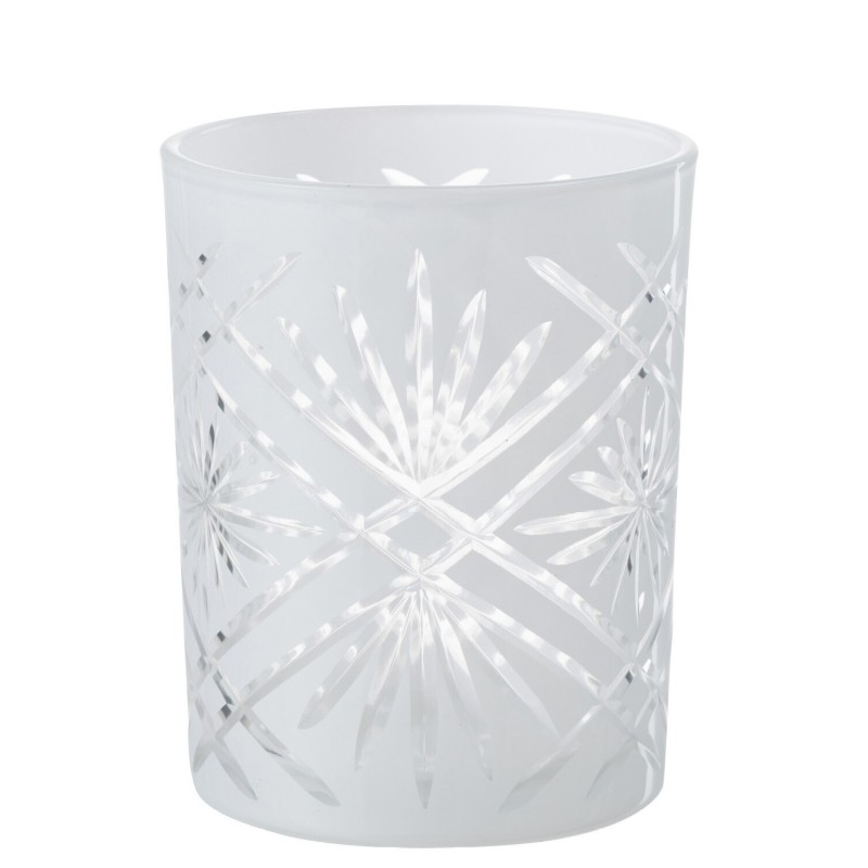 CANDLE HOLDER GLASS STAR WHITE - CANDLE HOLDERS, CANDLES CANDLE HOLDER GLASS STAR WHITE - CANDLE HOLDERS, CANDLES